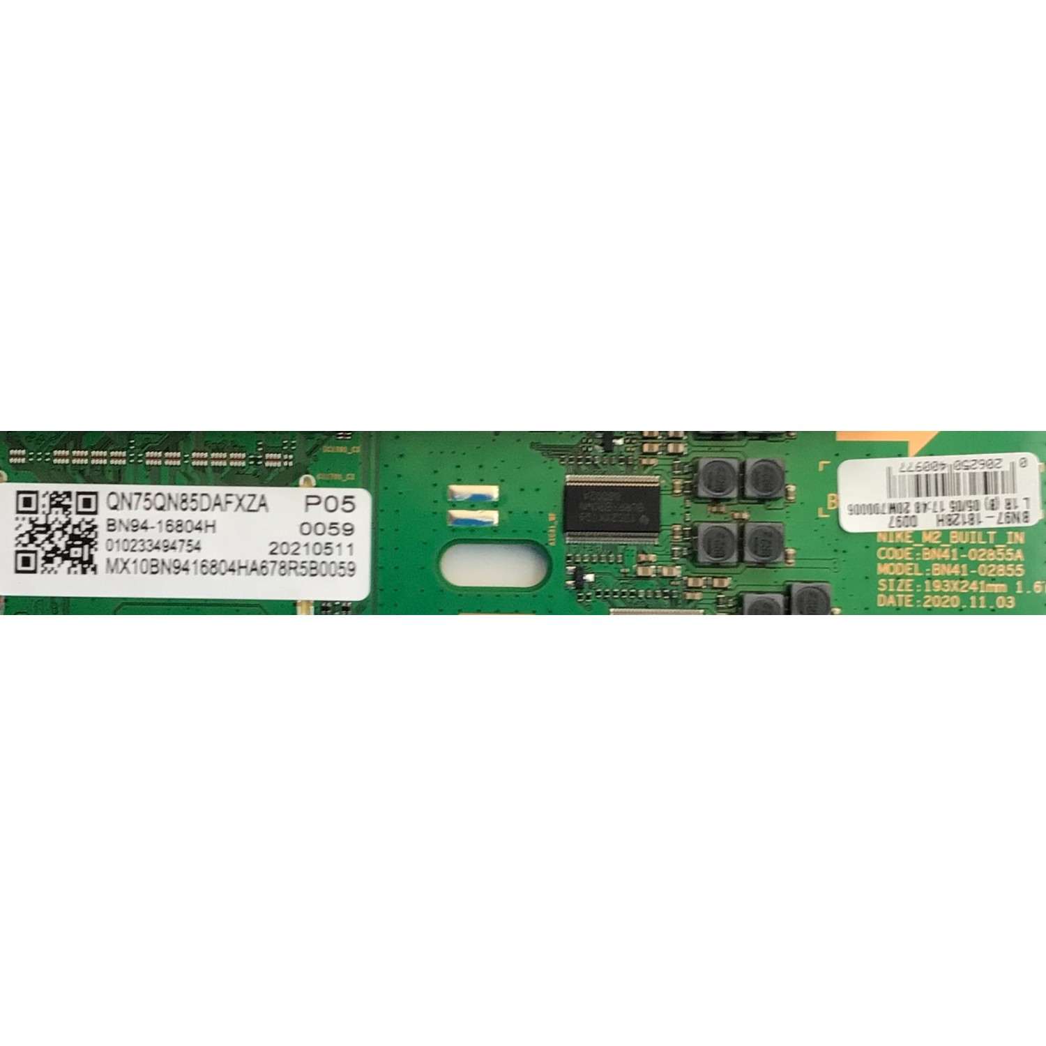 MAIN PARA SAMART TV SAMSUNG 4K (3840 x 2160) CON  ULTRA HD QLED / NUMERO DE PARTE BN94-16804H / BN41-02855A / BN9416804H / BN97-18128H / 010233494754 / BN41-02855 / PANEL CY-TA075FMEV1H / MODELO QN75QN85DAFXZA BA01 - Imagen 2